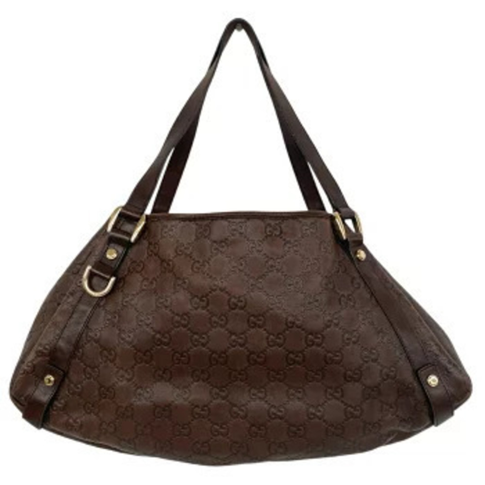 Gucci Guccissima Tote Bag Handbag Leather Brown